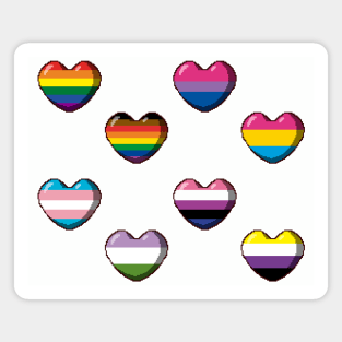 Pride Flags Heart Pixel Art Pack 1 Magnet